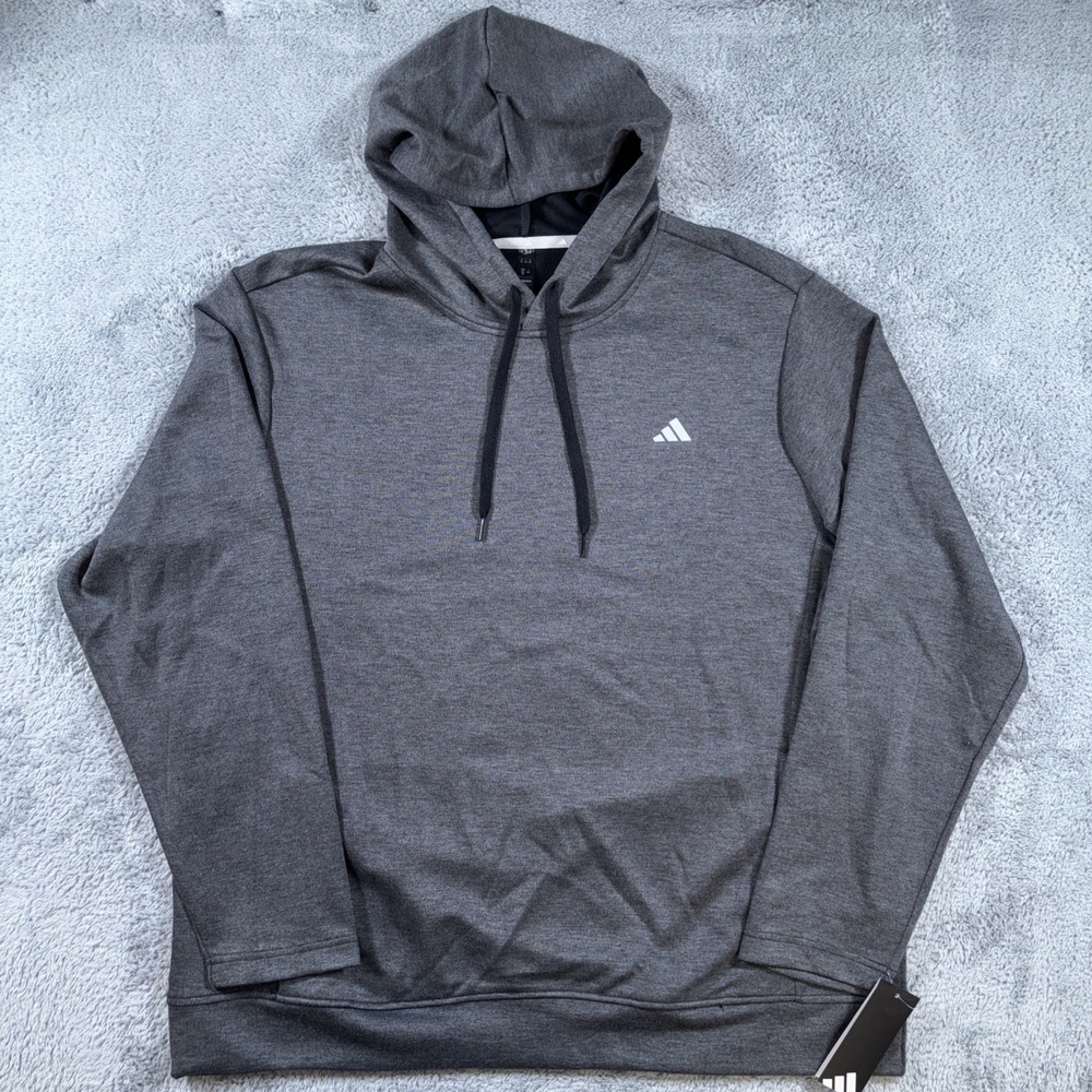 Adidas Men's Elevated Sz L Black Pullover Hoodie